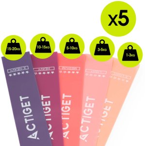 Gumy oporowe do ćwiczeń zestaw 5 szt. taśmy fitness do rehabilitacji opór 1-20 kg UNIWERSALNY 9