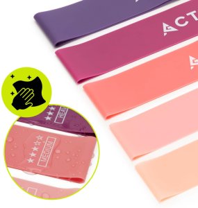 Gumy oporowe do ćwiczeń zestaw 5 szt. taśmy fitness do rehabilitacji opór 1-20 kg UNIWERSALNY 10