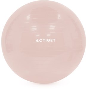 Piłka 65 cm do ćwiczeń pilates, rehabilitacyjnych, stretchingu z pompką, pudrowy róż UNIWERSALNY 8