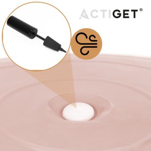 Piłka 65 cm do ćwiczeń pilates, rehabilitacyjnych, stretchingu z pompką, pudrowy róż UNIWERSALNY 10