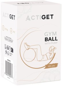 Piłka 65 cm do ćwiczeń pilates, rehabilitacyjnych, stretchingu z pompką, beżowa UNIWERSALNY 15
