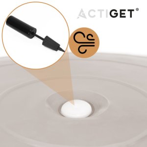 Piłka 65 cm do ćwiczeń pilates, rehabilitacyjnych, stretchingu z pompką, beżowa UNIWERSALNY 6