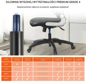 Podstawa krzesła biurowego obrotowa 71cm wytrzymała 1134kg skok 10cm 7