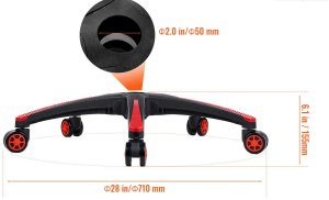 Podstawa krzesła biurowego 71cm wzmocniona z kółkami 1134kg czarno-czerwona 2