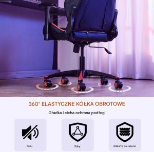 Podstawa krzesła biurowego 71cm wzmocniona z kółkami 1134kg czarno-czerwona 5