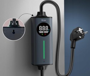 GONEO Ładowarka EV Typ 2 8m Schuko 3.68kW Regulacja Amperażu Mobilna 1Faza 6