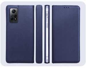 Hello Case Etui z Klapką Do Xiaomi Redmi Note 12 Pro 4G (Granatowe, Zamykane) Szkło 6