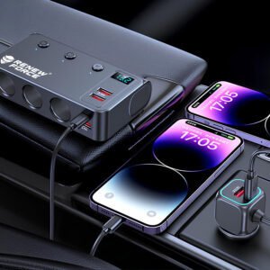 Rozdzielacz Gniazda Zapalniczki Samochodowej Rozgałęźnik 12V-24V 4USB QC PD 2