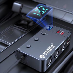 Rozdzielacz Gniazda Zapalniczki Samochodowej Rozgałęźnik 12V-24V 4USB QC PD 3