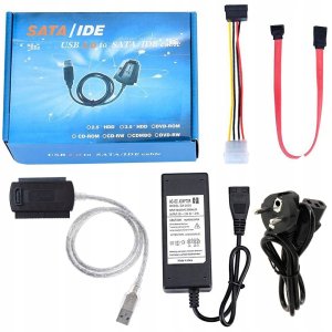 Zasilacz do laptopa ADAPTER DYSK DYSKÓW UNIWERSALNY ATA IDE 2.5" 3.5" SATA USB 2.0 ZASILACZ 2A 13