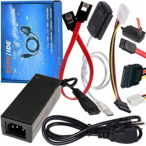 Zasilacz do laptopa ADAPTER DYSK DYSKÓW UNIWERSALNY ATA IDE 2.5" 3.5" SATA USB 2.0 ZASILACZ 2A 2