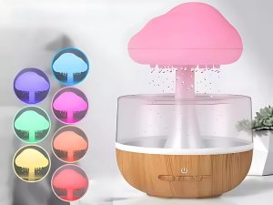 Dyfuzor zapachowy Iso Trade Bezprzewodowy Nawilżacz Powietrza z Efektem Deszczu i Lampką LED RGB 2