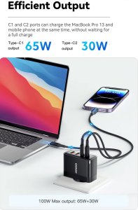 Ładowarka Essager ESSAGER szybka sieciowa 2x USB-A 2x USB-C 100W (ECT2CA-QYB01-Z) 3
