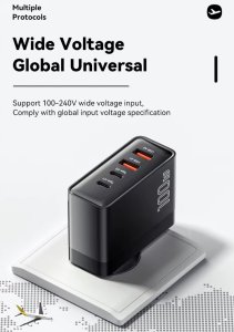 Ładowarka Essager ESSAGER szybka sieciowa 2x USB-A 2x USB-C 100W (ECT2CA-QYB01-Z) 7