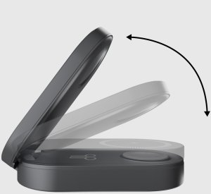 Stacja ładująca 3w1 bezprzewodowa składana do iPhone Apple Watch AirPods QI2 MFI - czarna Stacja ładująca 3w1 bezprzewodowa składana do iPhone Apple Watch AirPods QI2 MFI - czarna 6