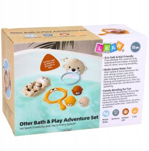 LeanToys Zestaw Zabawki Do Kąpieli Wydra Rodzinka Kosz Piłeczki 7 el. 6