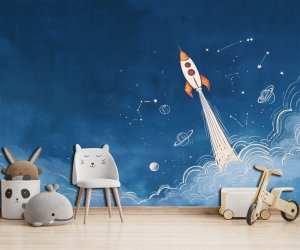 Fototapeta Na Flizelinie Dla Chłopca Rakieta Dla Dzieci 350x250 2