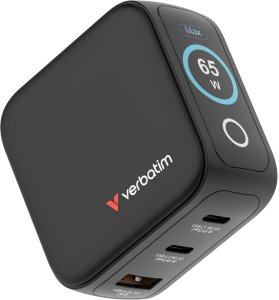 Ładowarka Verbatim Mini GaN 65W 2xUSB-C PD/1x USB-A QC adapter UE/UK/USA czarny (30238) 2