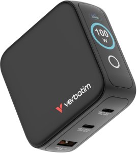 Ładowarka Verbatim Mini GaN 100W 2xUSB-C PD/1x USB-A QC adapter UE/UK/USA czarny (30239) 2
