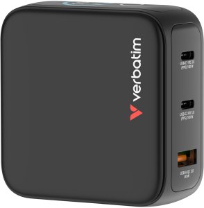 Ładowarka Verbatim Mini GaN 100W 2xUSB-C PD/1x USB-A QC adapter UE/UK/USA czarny (30239) 5