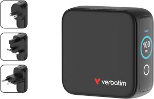 Ładowarka Verbatim Mini GaN 100W 2xUSB-C PD/1x USB-A QC adapter UE/UK/USA czarny (30239) 8