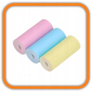 PAPIER DO DRUKARKI TERMICZNEJ ZESTAW 3 ROLKI KOLOROWE SAMOPRZYLEPNE 55mm 2