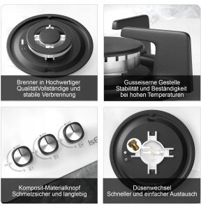 Płyta gazowa ISEASY MGBG-603 3 palniki (biała) 3