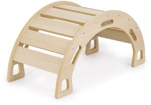 Bujak Montessori DĄB + zjeżdżalnia ze ścianką + poduszka różowa 2