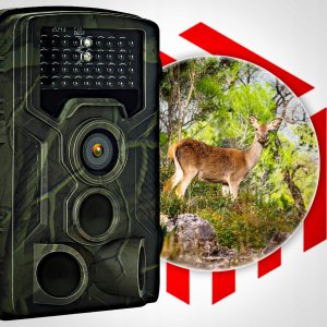 FOTOPUŁAPKA KAMERA LEŚNA MYŚLIWSKA 2K 34 DIODY 56MPx ZESTAW 12