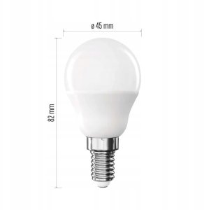 LED �ar�wka EMOS Lighting E14, 230V, 4.2W, 470lm, 4000k, neutralna biel, 30000h, Mini Globe 45x45x82mm 2