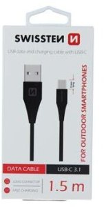 Kabel USB Swissten Swissten 71504403 kabel USB USB 3.2 Gen 1 (3.1 Gen 1) 1,5 m USB A USB C Czarny 2