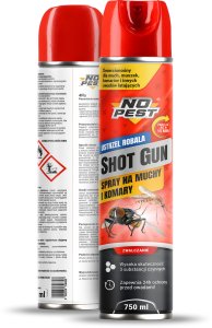 NO PEST Spray Środek Oprysk Preparat na Muchy Komary Meszki Muszki Owady Latające "Shot Gun" 750ml (2 szt) 3
