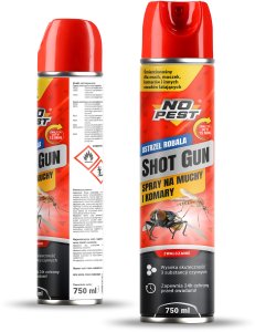 NO PEST Spray Środek Oprysk Preparat na Muchy Komary Meszki Muszki Owady Latające "Shot Gun" 750ml (2 szt) 4