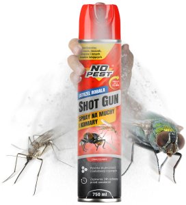 NO PEST Spray Środek Oprysk Preparat na Muchy Komary Meszki Muszki Owady Latające "Shot Gun" 750ml (2 szt) 6
