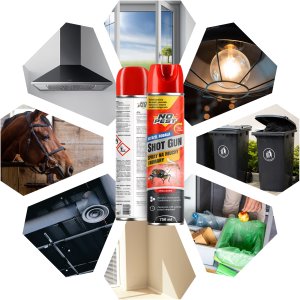 NO PEST Spray Środek Oprysk Preparat na Muchy Komary Meszki Muszki Owady Latające "Shot Gun" 750ml (2 szt) 9