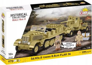 COBI HC WWII SD.KFZ.8 Towing8,8cm Flak36 975k 3143 2