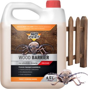 NO PEST Preparat Płyn Koncentrat Środek na Korniki Kołatki Spuszczele Szkodniki Drewna "Wood Barrier" 4,5L (2 szt) 2