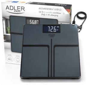 Waga łazienkowa Adler USB-C, akumulatorowa, 180 kg, dokładność 100 g (AD 8194 stripes) 256
