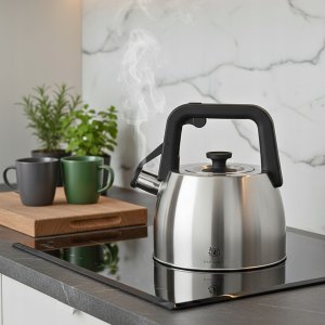 KARL HAUSMANN - Czajnik - na GAZ - INDUKCJA - tradycyjny z gwizdkiem - HUGO - srebrny - 2,5 L 3