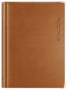 Kalendarz 2026 A5 dzienny Lux złocony brązowy 3