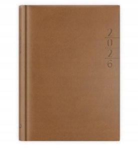 Kalendarz 2026 A5 dzienny Lux złocony brązowy 4