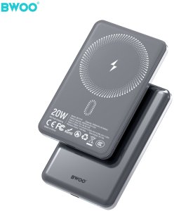 BWOO P79 ultracienki powerbank 5000mAh z ładowaniem magnetycznym szary 2