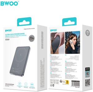 BWOO P79 ultracienki powerbank 5000mAh z ładowaniem magnetycznym szary 3