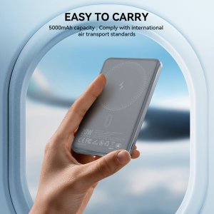 BWOO P79 ultracienki powerbank 5000mAh z ładowaniem magnetycznym szary 4