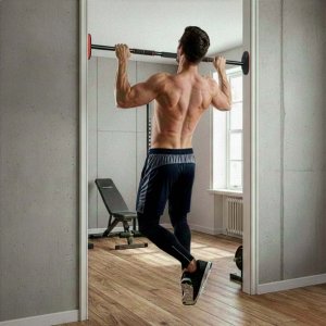 Drążek do podciągania 72-105 cm teleskopowy stalowy mocowany do futryny regulowany UNIWERSALNY 2