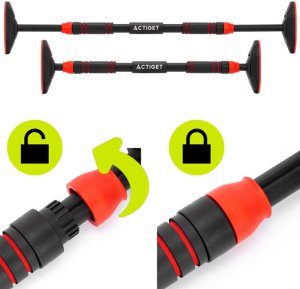 Drążek do podciągania 72-105 cm teleskopowy stalowy mocowany do futryny regulowany UNIWERSALNY 3