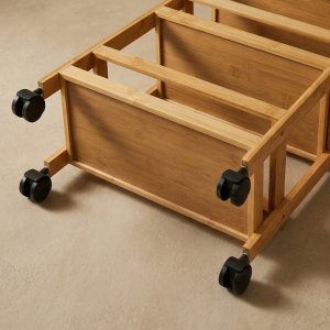 Costway Wąski regał łazienkowy na kółkach, 3 półki KLUK, 76 cm 11