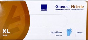 Long examination glove, ABENA Excellent, XL, blue, nitrile, powder-free - (100 pcs.) 2