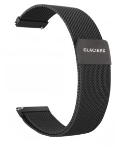 GlacierX Bransoleta do smartwatcha Milanese Magnetic Strap Black mesh czarna 22mm 2