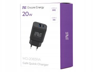 Ładowarka Kaku ładowarka sieciowa Encore Energy PD 3.0 Quick Charge 4.0 USB-A USB-C 20W adapter MD-2083RA 14